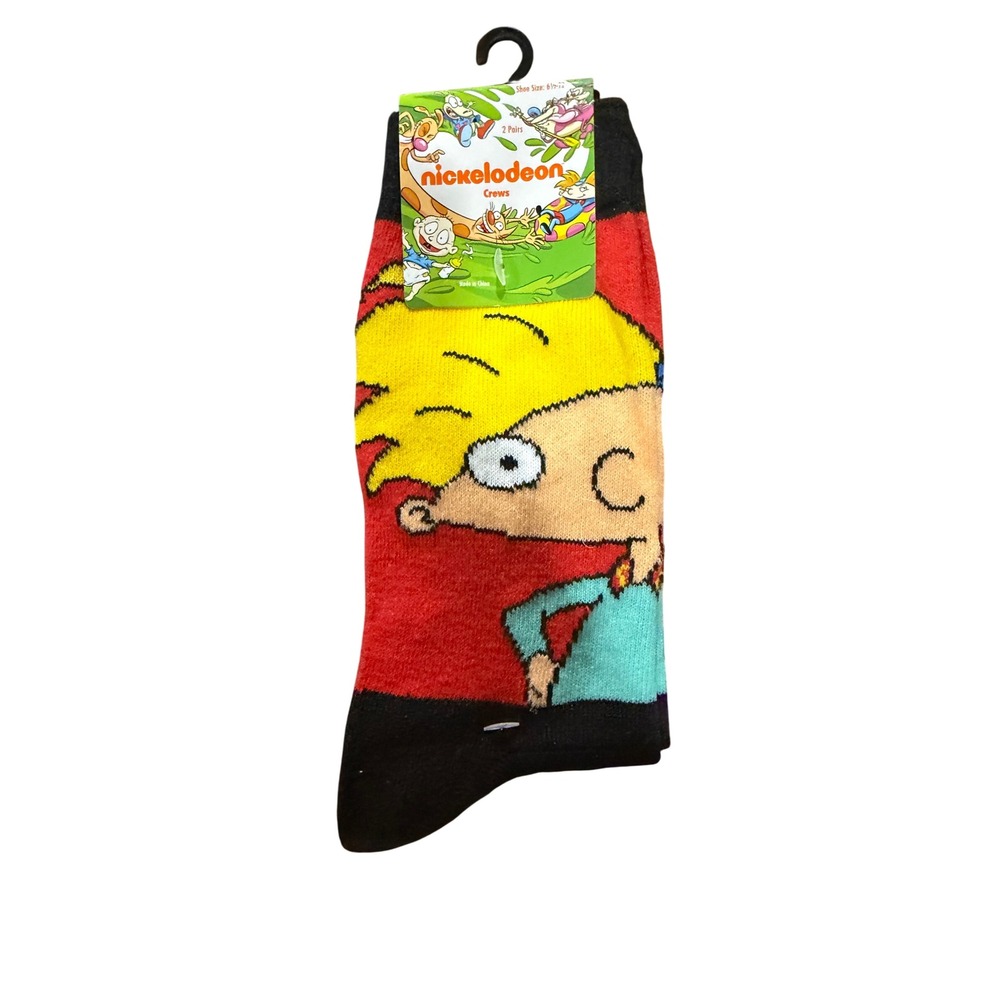 Nickelodeon Hey Arnold Mens Crew‎ Socks 2 Pair Pack Arnold Gerald 6-12 41F50023V